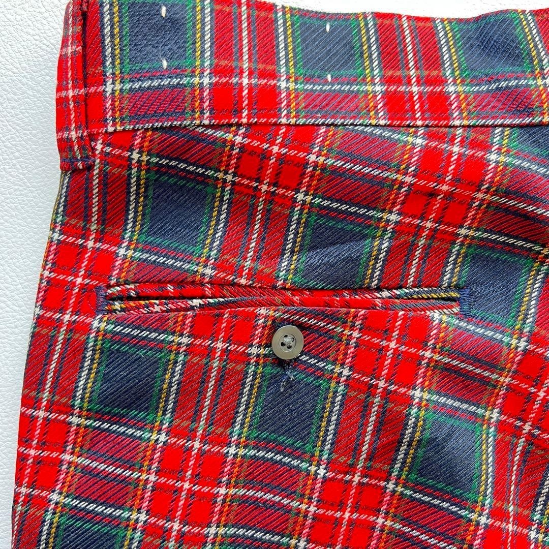 FARAH USA 60s-70s Red Tartan Flared Slacks Vintage Men's Pants L
