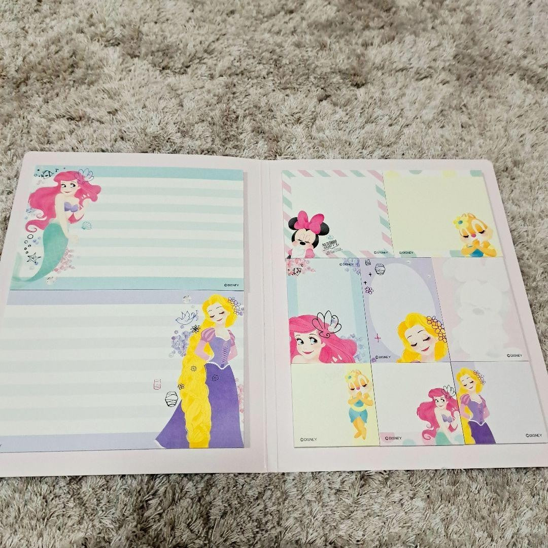 Disney Little Mermaid Ariel Sticky Notes with Case Princess Stationery Set New