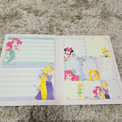 Disney Little Mermaid Ariel Sticky Notes with Case Princess Stationery Set New