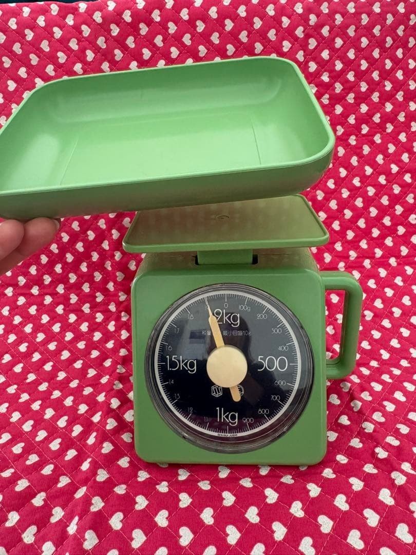 Showa Retro Analog Kitchen Scale, Green, 2kg, Sekisui