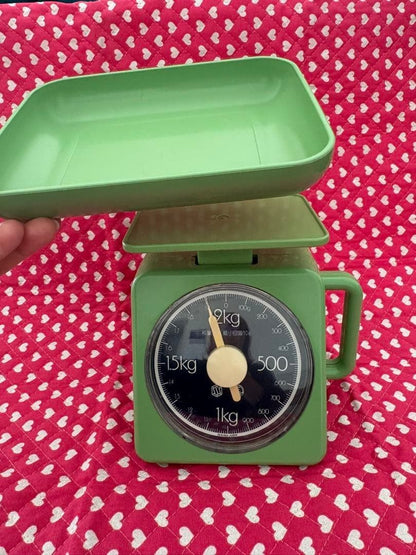 Showa Retro Analog Kitchen Scale, Green, 2kg, Sekisui