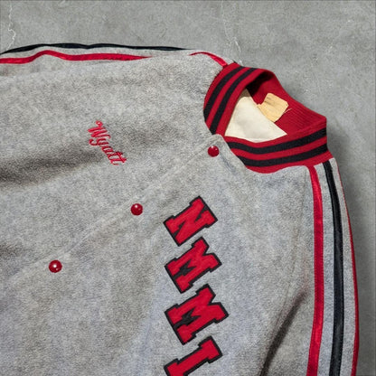 L Size Stadium Jacket Rare 90S Vintage Us Military School Nmmi Name Embroidery