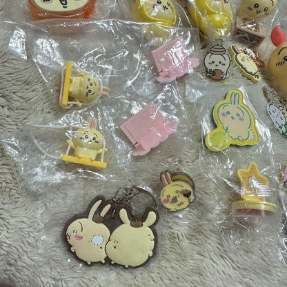 Chiikawa Usagi Figure Keychain Badge Gachapon Plush Set Rare Korea Limited