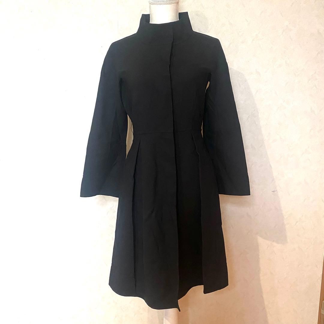 Max Mara Studio Coat Black Size 36 Wool Classic Used -Shipping from Japan