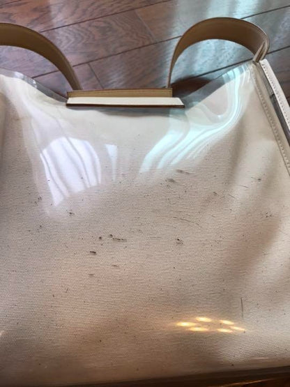 Salvatore Ferragamo Shoulder Bag Vinyl Clear Beige Auth 118213