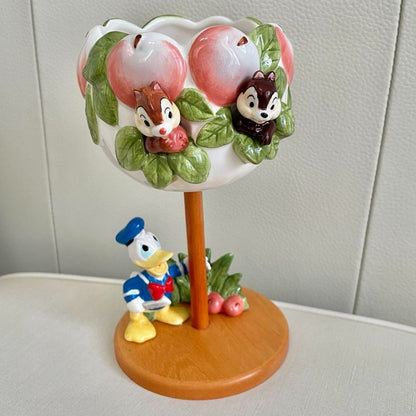 RARE Disney Donald Chip and Dale Ceramic Planter Flower Vase Tokyo Disneyland