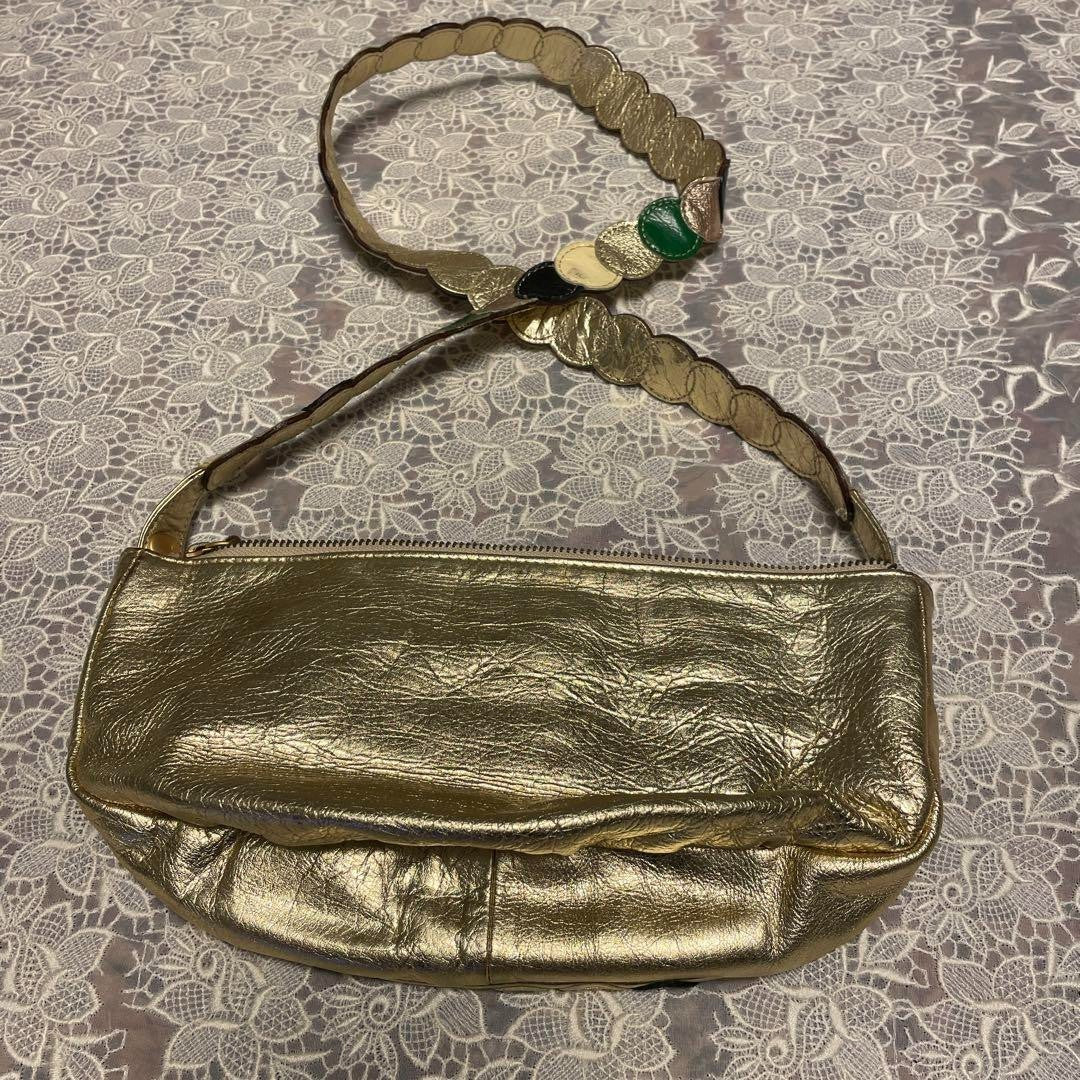 TSUMORI CHISATO Shoulder Bag Gold Dot 10.6 inch