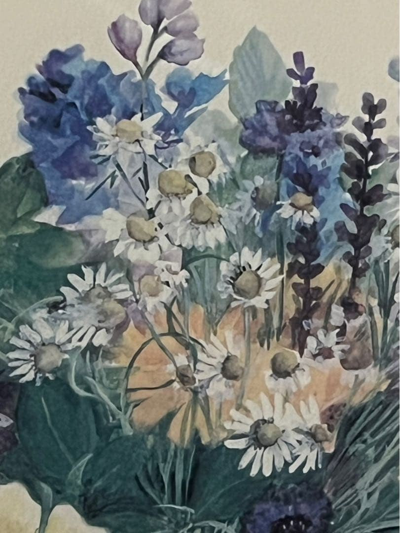 Fujiko Hashimoto Lithograph Print Interior Antique Bouquet