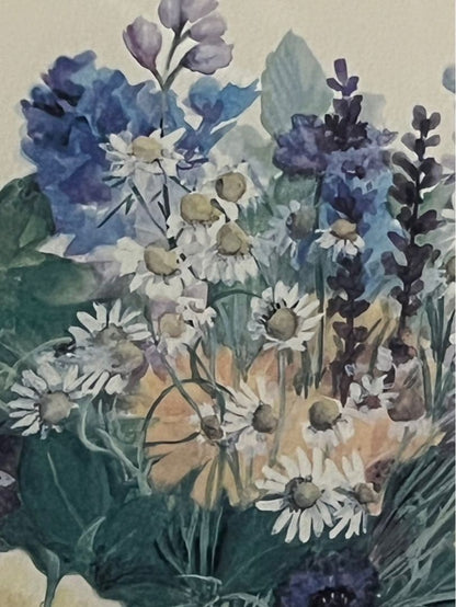 Fujiko Hashimoto Lithograph Print Interior Antique Bouquet