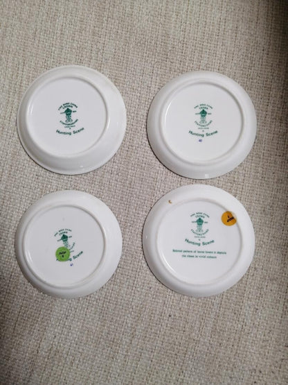 Wedgwood Coalport 3.94" Hunting Scene Dessert Plates Set of 4 Vintage