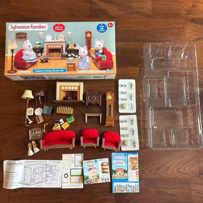 Sylvanian Families Luxury Living Room Set Dollhouse Toy Vintage Retro Rare
