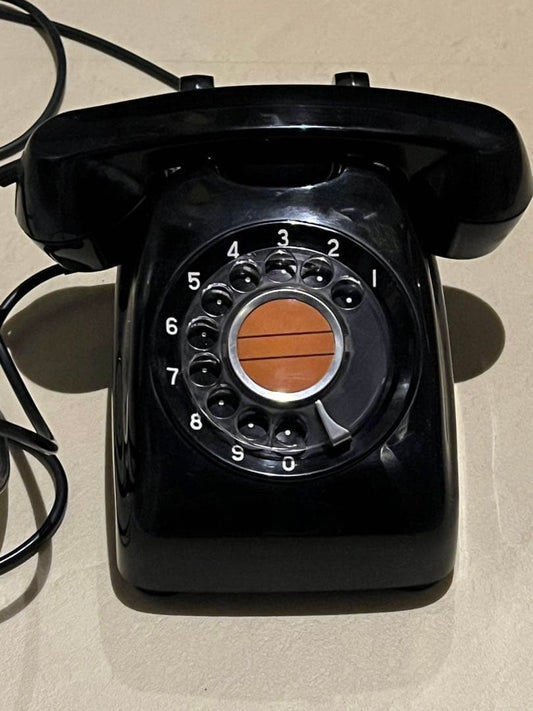1968 Model Black Telephone | Straight Cord Type | Functionality Verified | Showa