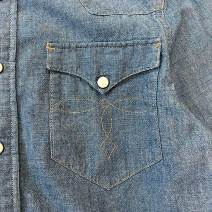 RRL Double R L Chambray Shirt Size 2 Women Limited Edition Rare American Fashion