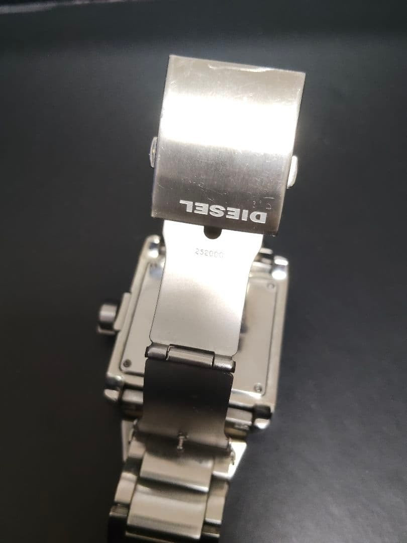 Diesel DZ-1216 Square Watch Rare Model Black/White Used 12H Shipping From Japan