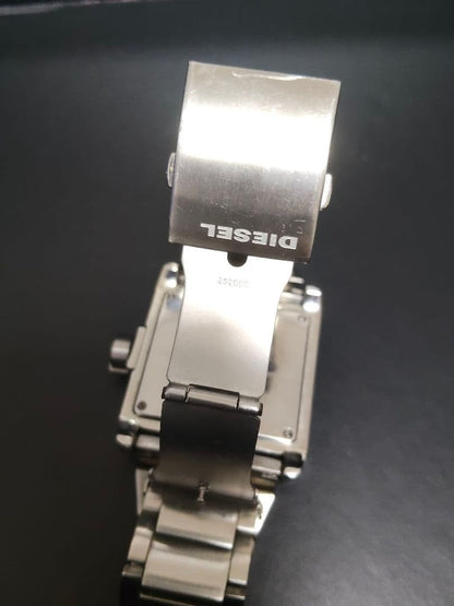 Diesel DZ-1216 Square Watch Rare Model Black/White Used 12H Shipping From Japan