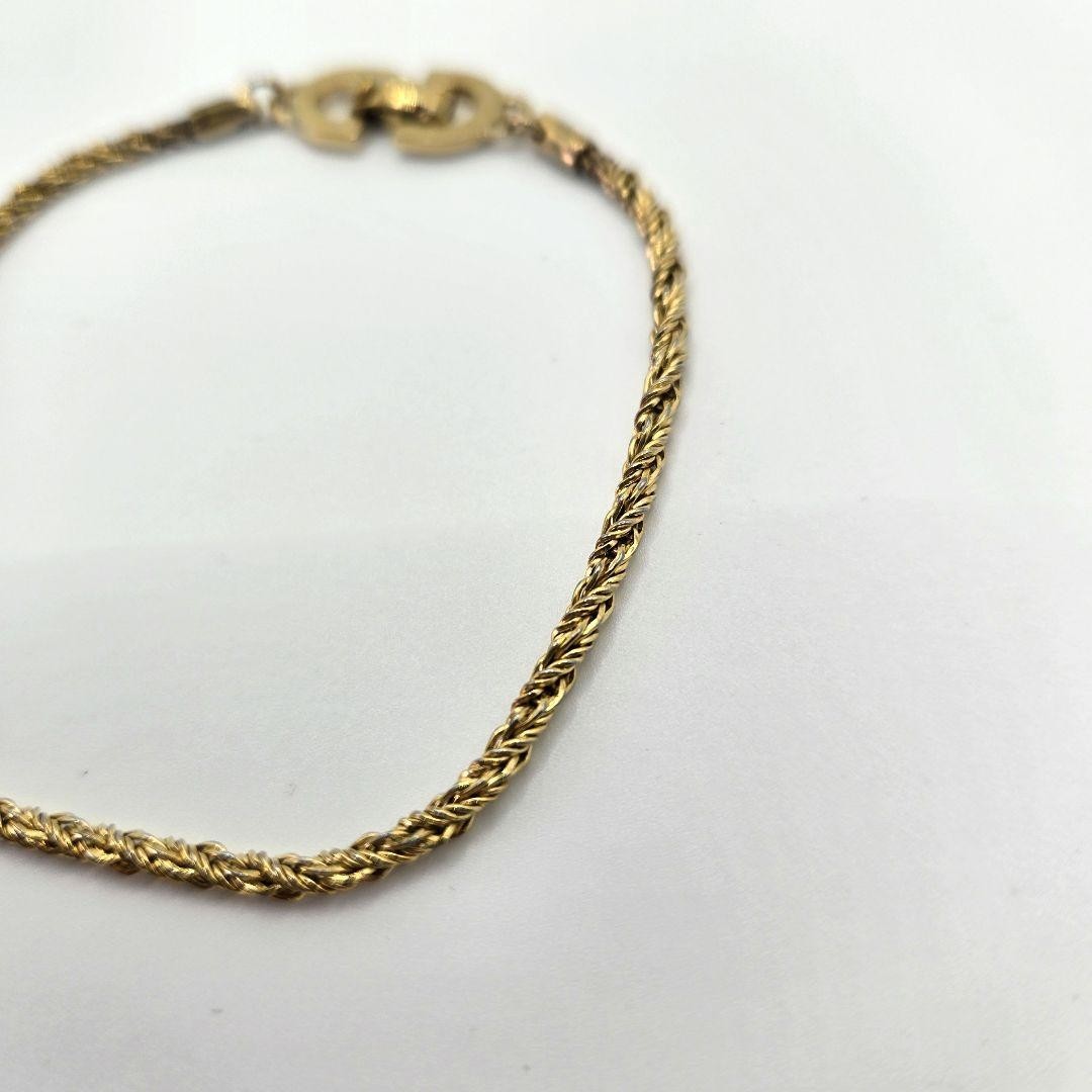 Vintage Christian Dior Chain Bracelet Gold Tone CD Authentic Jewelry