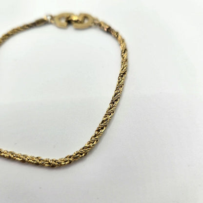 Vintage Christian Dior Chain Bracelet Gold Tone CD Authentic Jewelry