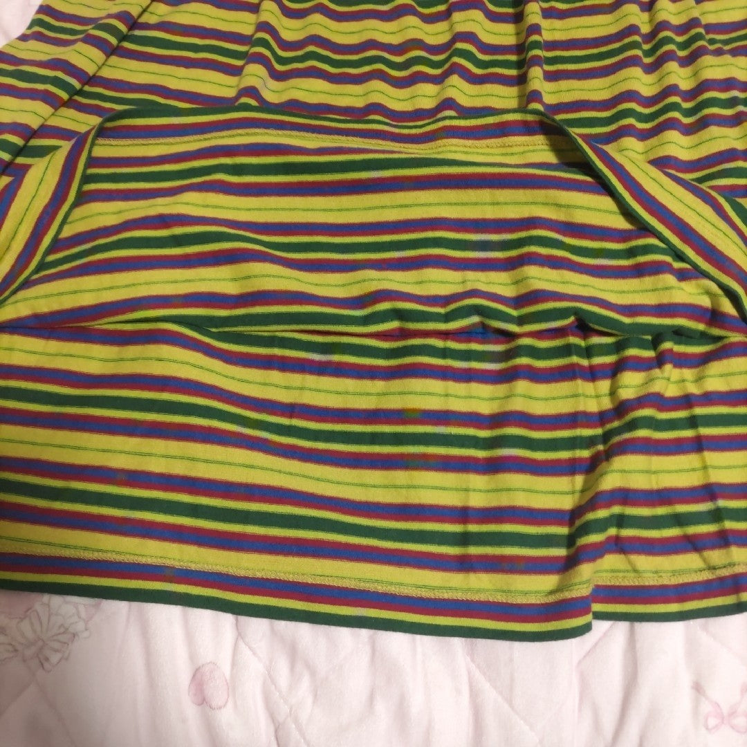 USED REDUCED PRICE RETRO ISSEY MIYAKE STRIPED SKIRT SET (SIZE M) GOOD