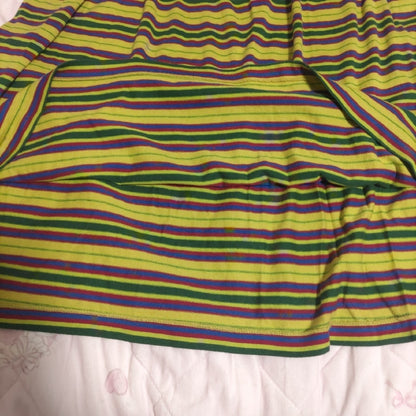 USED REDUCED PRICE RETRO ISSEY MIYAKE STRIPED SKIRT SET (SIZE M) GOOD