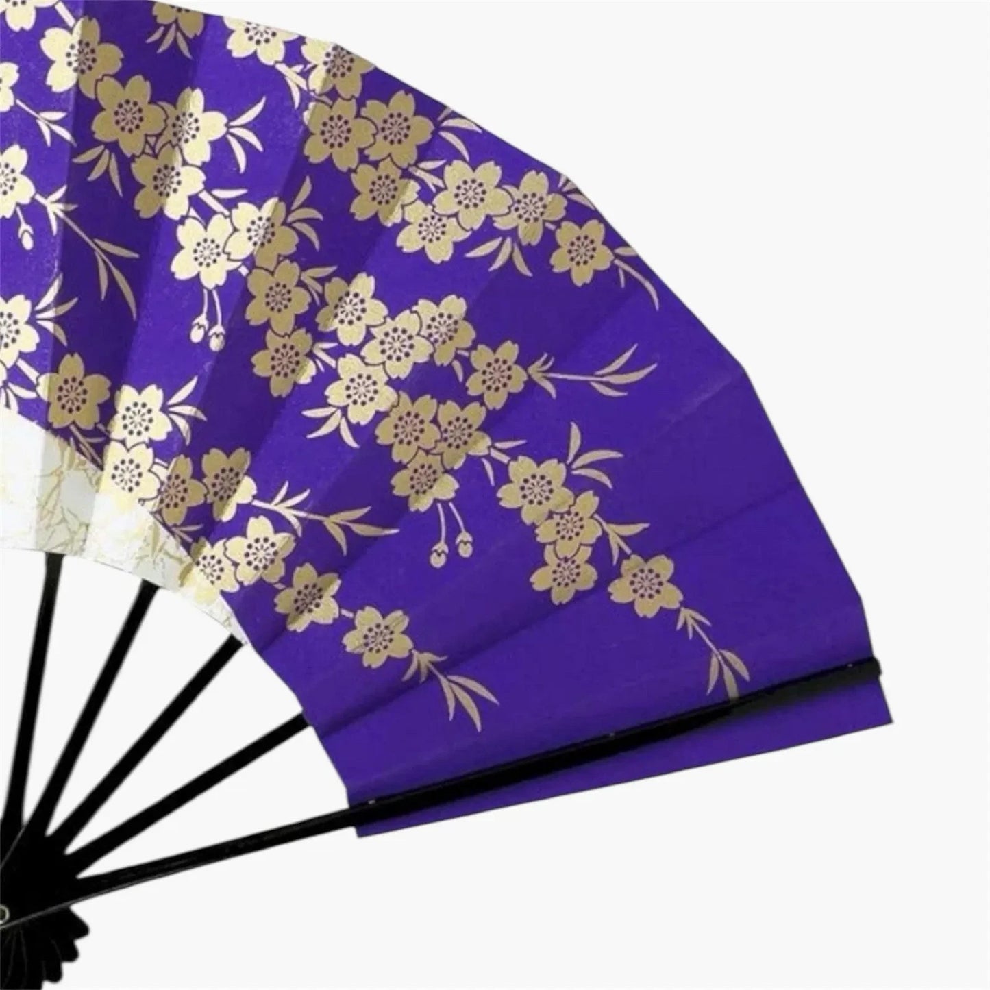 【Made in Japan】Kyoto Traditional Dance Folding Fan Sensu Japanese Purple Sakura