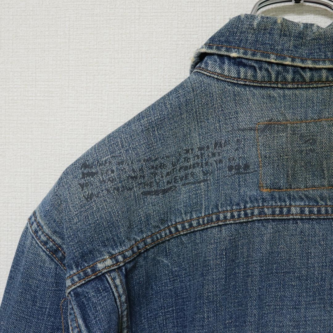 2000s EZRA FITCH Denim Jacket Distressed Turkey Made M