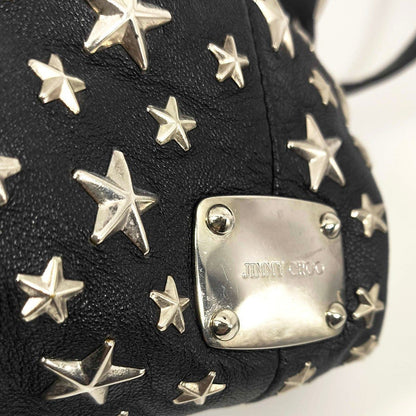 Jimmy Choo Scarlet Star Studded Leather Tote Bag Black Italy Auth Rare