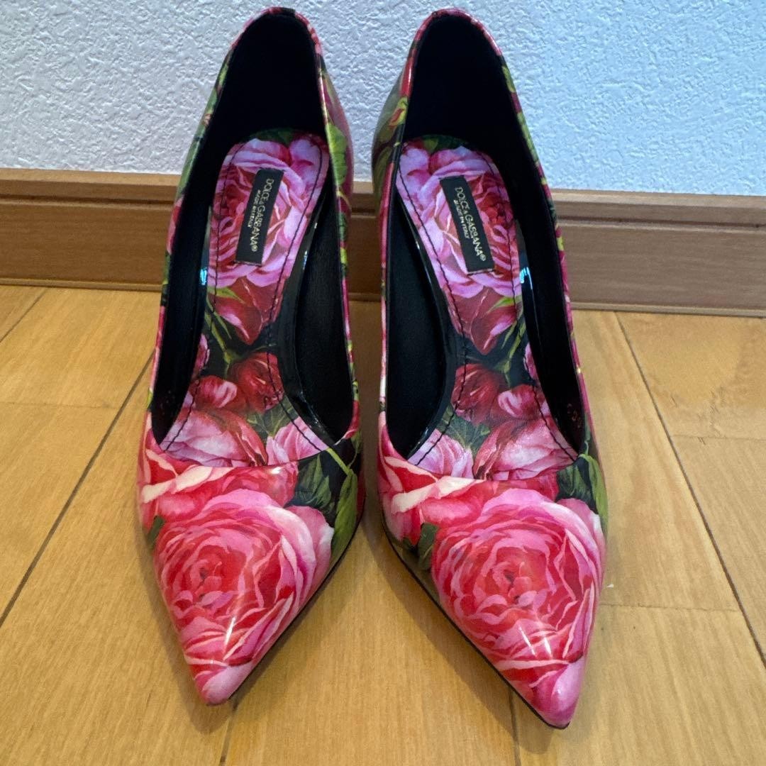 Dolce&Gabbana Women 6.5US Flower Print High Heels Pointed toe Pink Luxury Italia