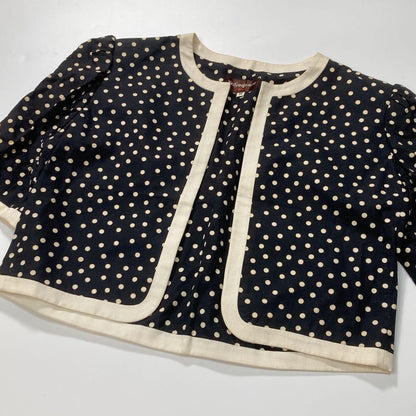 Yves Saint Laurent M Women Collarless Jacket Vintage Dot Stylish Clothing