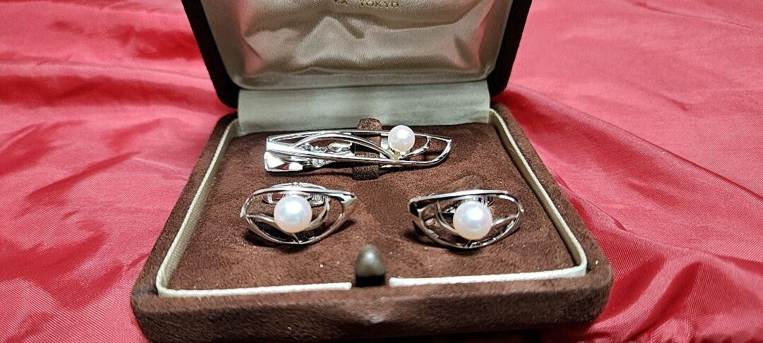 Mikimoto Tie Pin Cufflinks Pearl Silver 925 1 Point Storehouse