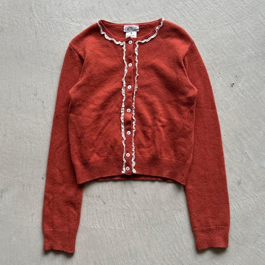 Agnes B. Vintage 90s Orange Cardigan Size 3 France Made