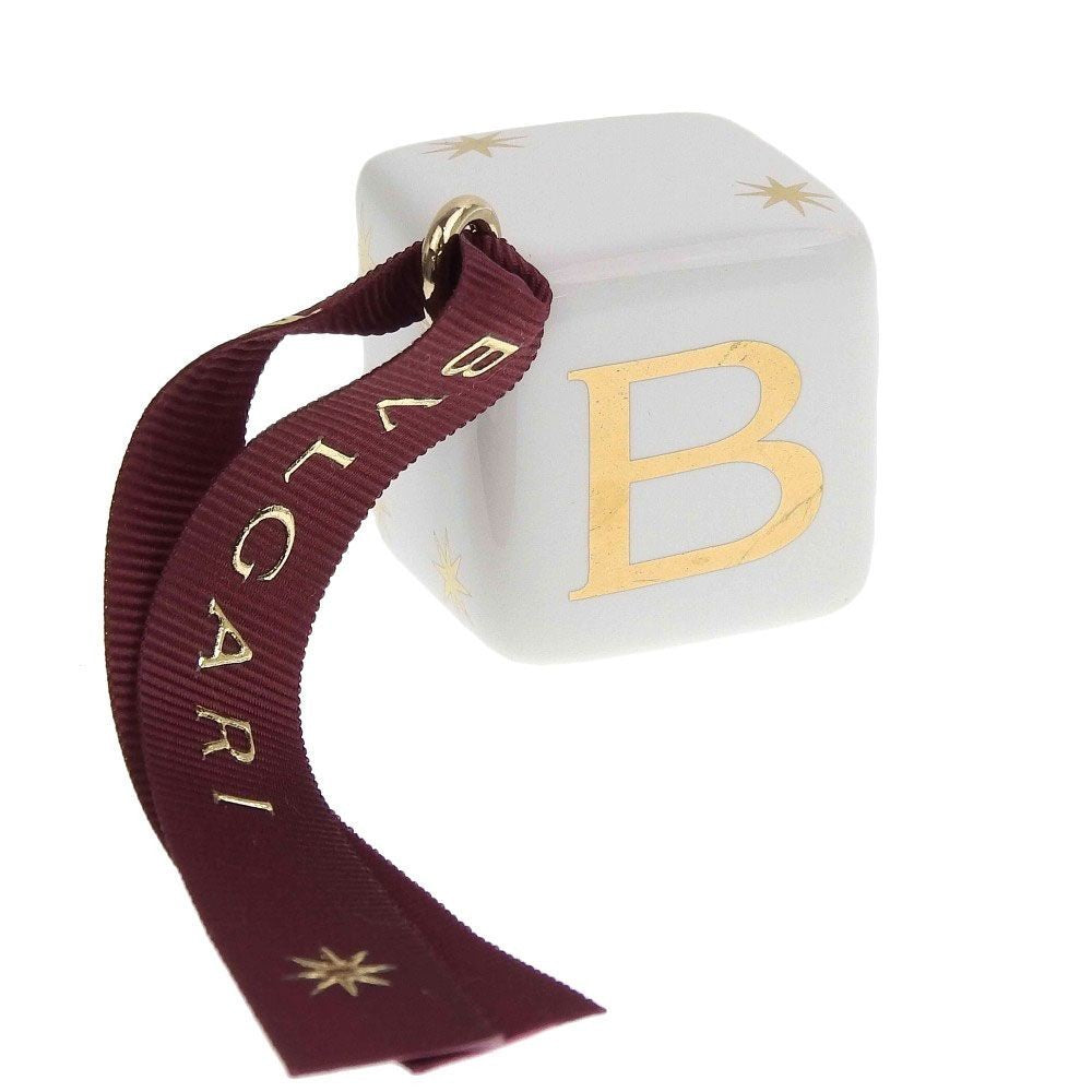 BVLGARI cube charm ornament white white gold ornament novelty 24008321 SA
