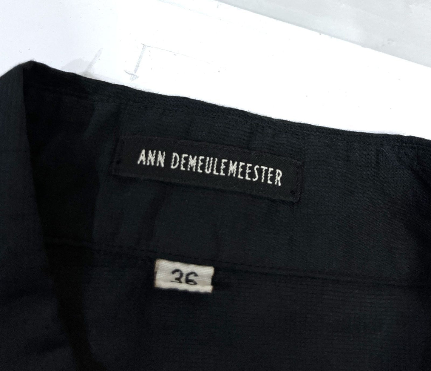 Ann Demeulemeester Frill Long Sleeve Blouse Black Size 36 Deadstock From Japan
