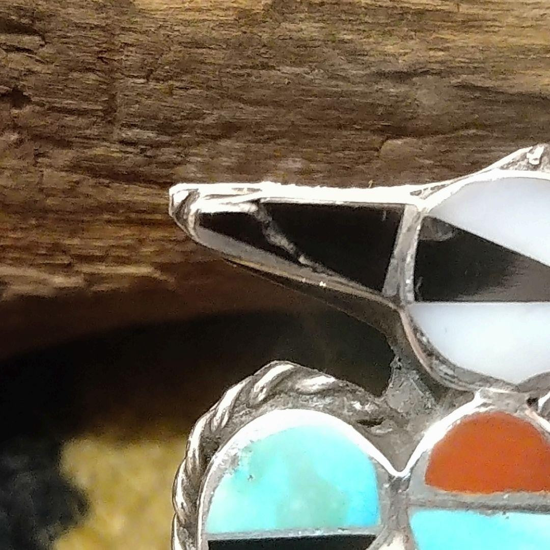 Zuni Old Pawn Vintage Ring Thunderbird Turquoise