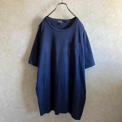 Rare 90 s Made in USA Ralph Lauren Pocket T Shirt Navy XL RRL