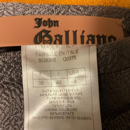 JOHN GALLIANO Front Flare Skirt M Gray Purple Excellent Condition