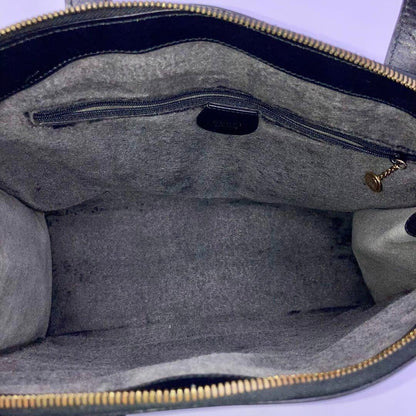 VINTAGE OLD Gucci Black Leather Handbag Business Bag
