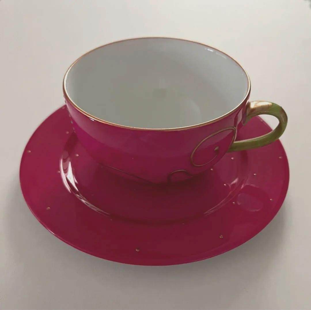 Soizick Tea Cup Saucer Pink French Porcelain Collectible Tea Set Rare