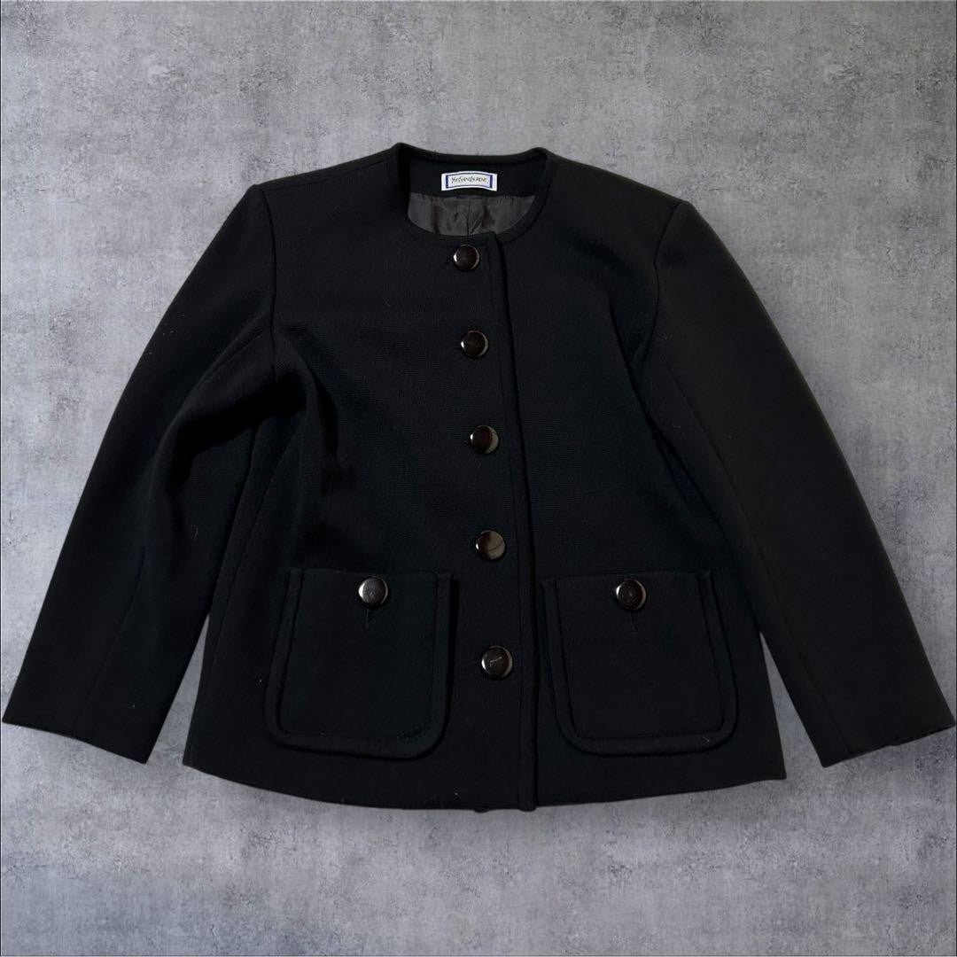 Yves Saint Laurent Women's 100% Wool Skirt Suit, Black, Size M U7398
