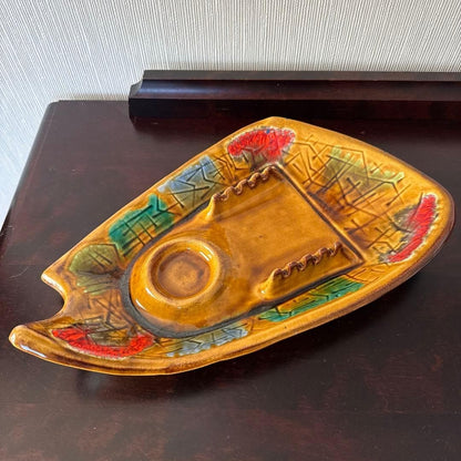 USA Vintage Mid Century Ashtray 60s 70s Ceramic Collectible Used