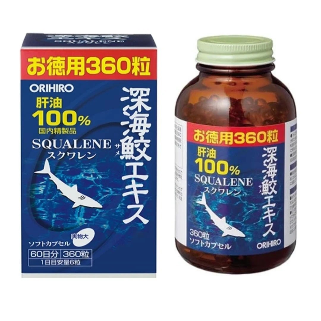 Orihiro Squalene Supplement Deep Sea Shark Extract 360 Capsules 3 Bottles Japan