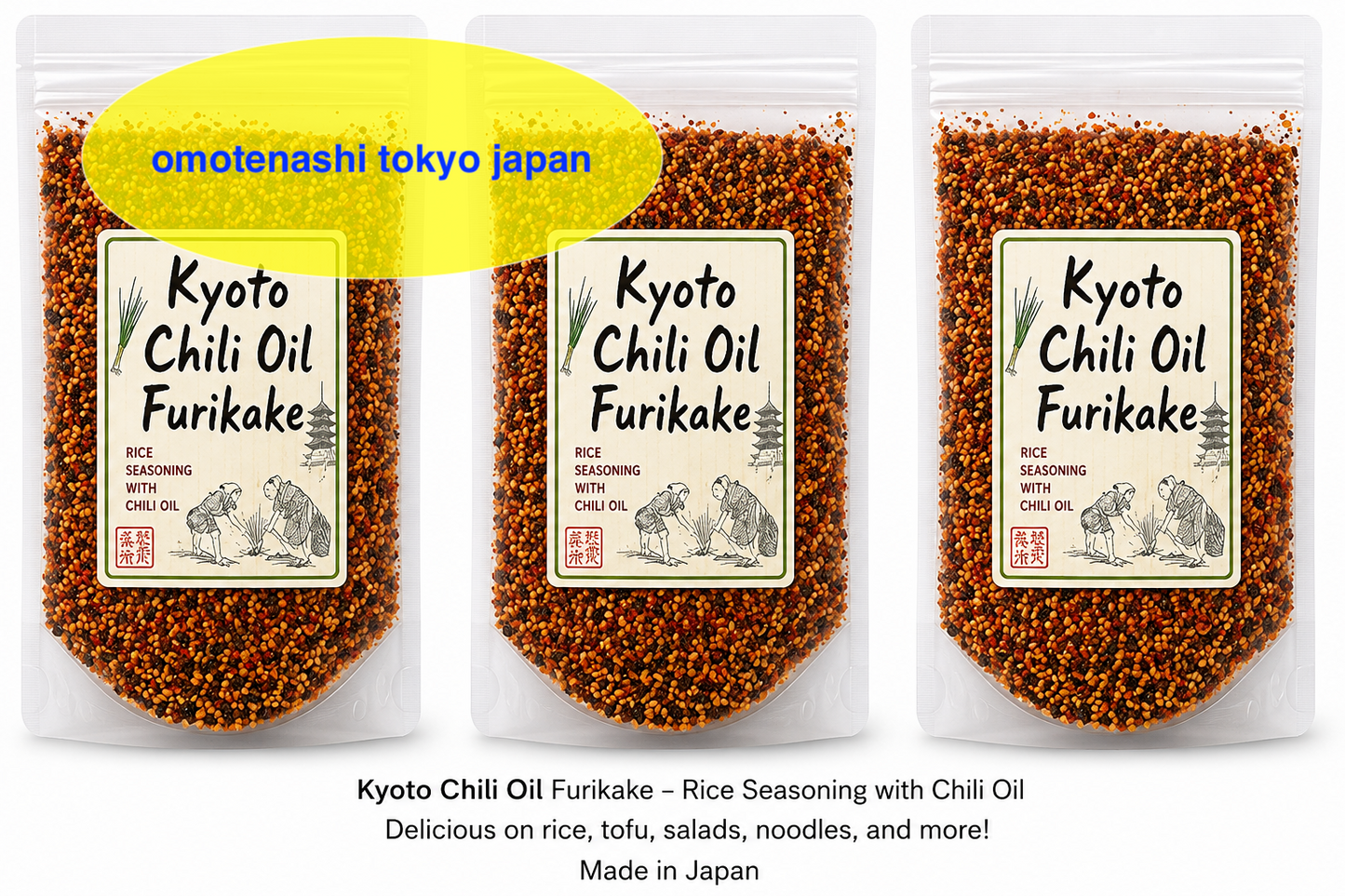 KYOTO FURIKAKE RA-YU RAYU SPRINKLE SEASONING CHILLI OIL MAIKO 80g x 3