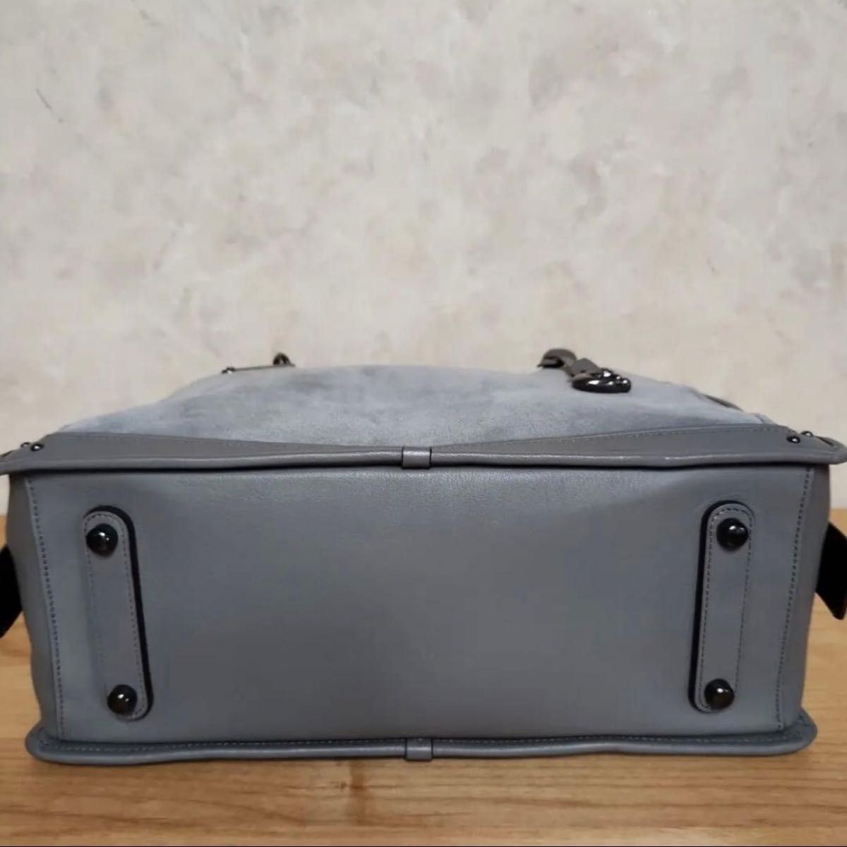 COACH Dreamer 32316 2Way Handbag Shoulder Bag Gray Suede Leather