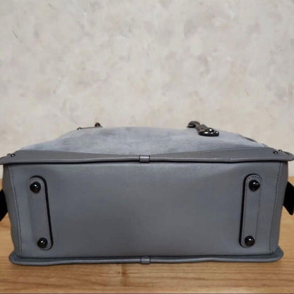 COACH Dreamer 32316 2Way Handbag Shoulder Bag Gray Suede Leather