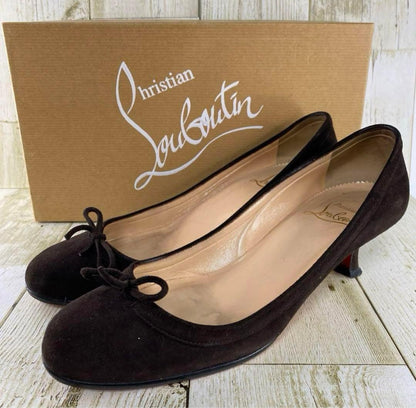 Christian Louboutin Pumps Heel Brown Suede Size 36.5 US About6.5 For Women