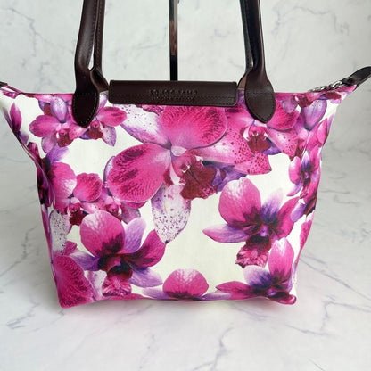 Longchamp Limited Edition Tote Bag Handbag Floral Pattern Designer Women Lux