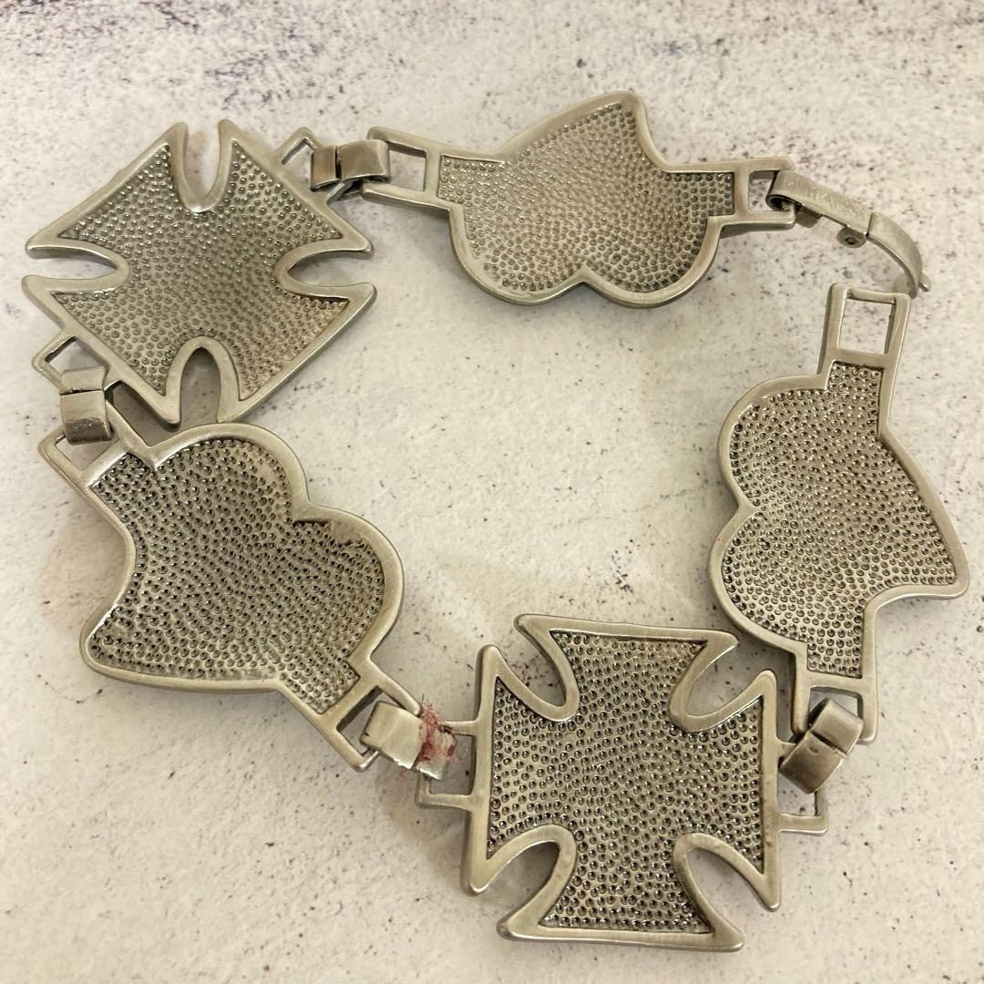 Vivienne Westwood Logo Heart Bracelet Silver Jewelry Japan Rare Gift
