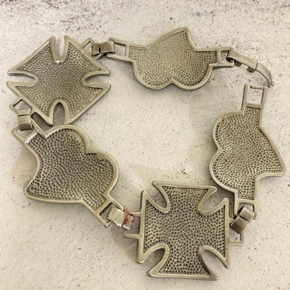 Vivienne Westwood Logo Heart Bracelet Silver Jewelry Japan Rare Gift