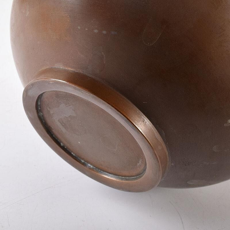 Antique Cast Iron Flower Vase w/ Box Japan