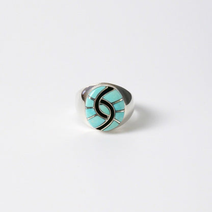 Amy Wesley Zuni Ring: Sleeping Beauty Turquoise Inlay. US size 7.5.