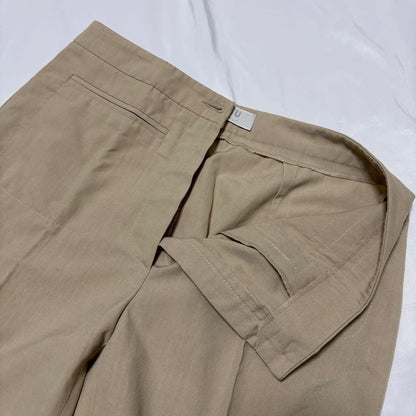Rare 90s Miu Miu Vintage Beige Center Press Slacks Pants Size 40 Italy